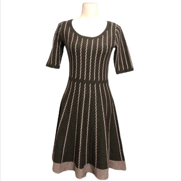 Gabby Skye Dresses & Skirts - Gabby Skye Gray & Pink Striped Sweater Dress